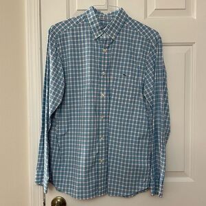 Vineyard Vines On The Go Blue and Teal Checkered Men's Shirt
